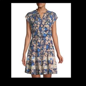 Rebecca Taylor blue silk floral dress NWT
